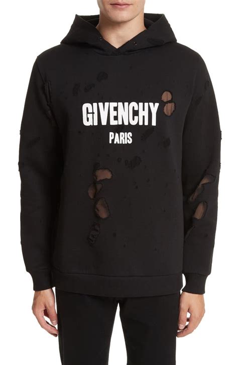 givenchy zipped hoodie|givenchy hoodie distressed.